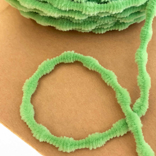 Tiny 3/8" Bump Chenille for Retro Crafts in Apple Green ~ 1 yd.
